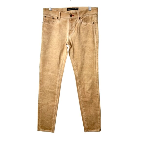 Ralph Lauren 105 Cigarette Jean Black Label Slim Fit Mid Rise Tan Womens Size 29 - Picture 1 of 7